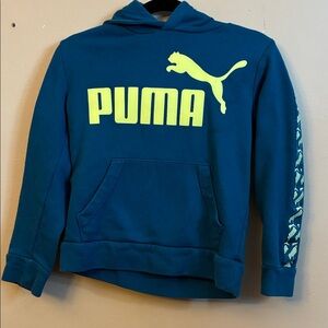 PUMA Teal Hoodie with Neon Yellow Accents